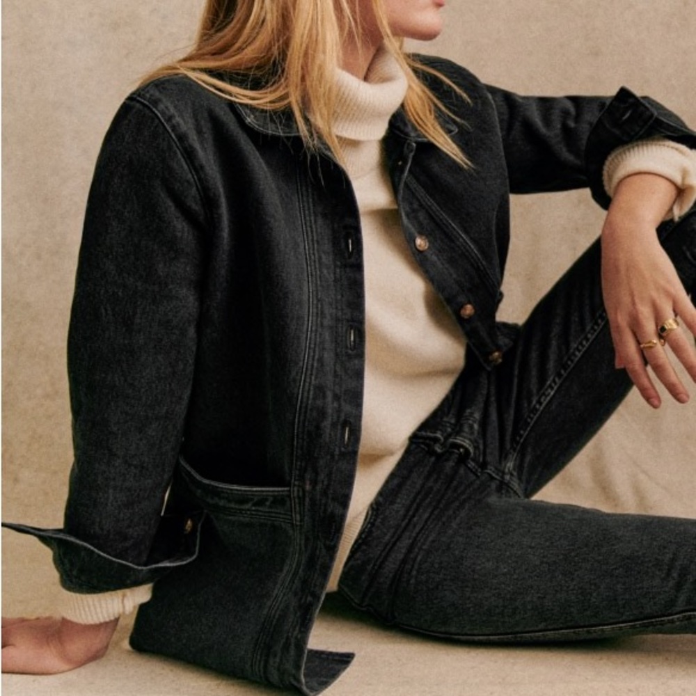 Sezane WILL JACKET size xxs in washed black